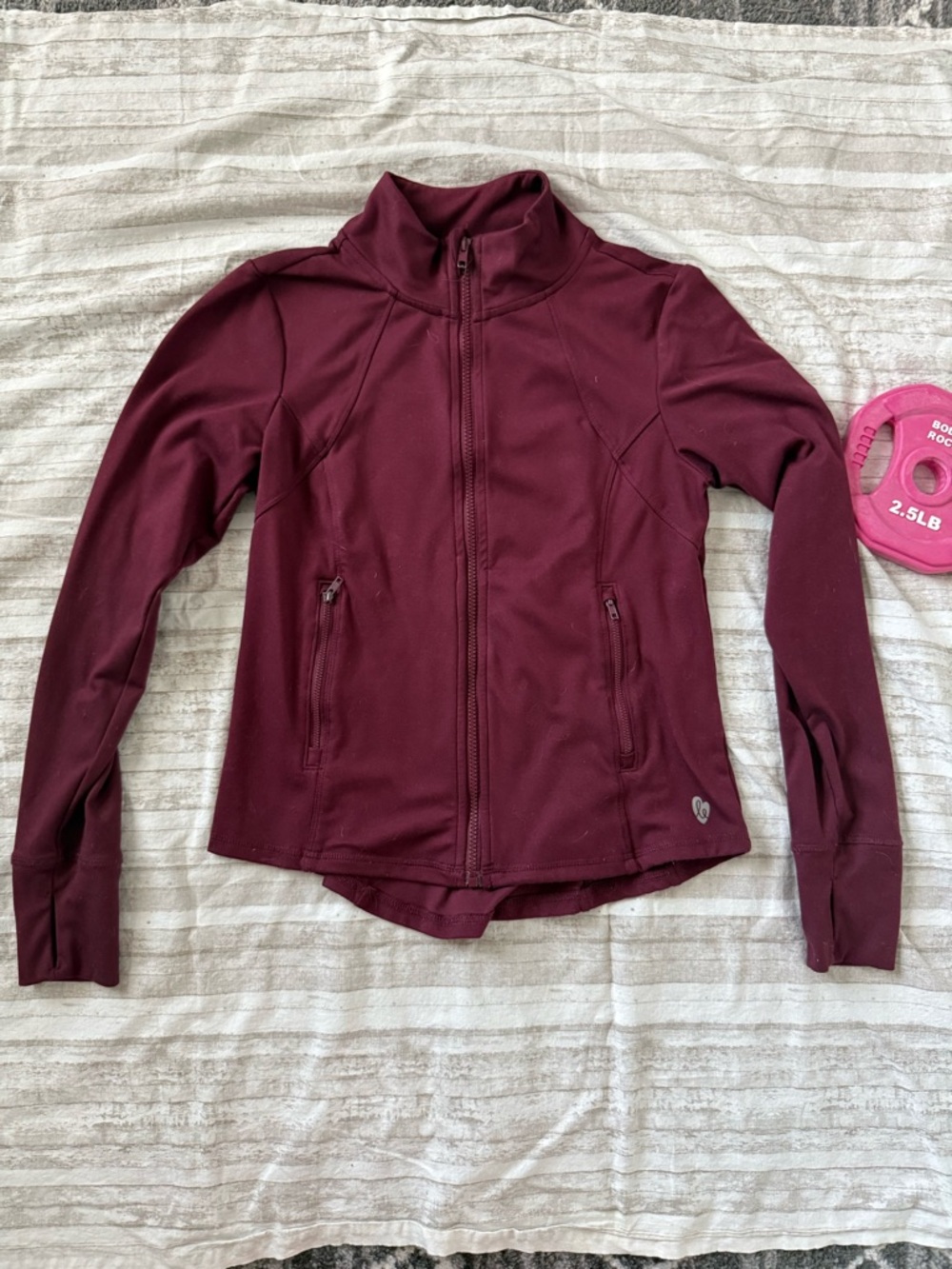 Ellie Women's Maroon Full-Zip Active Jacket Medium